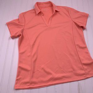 Lady Hagen Women's Peach Short Sleeve Hydro-Dri Tennis Polo Shirt Sz XL Pullover